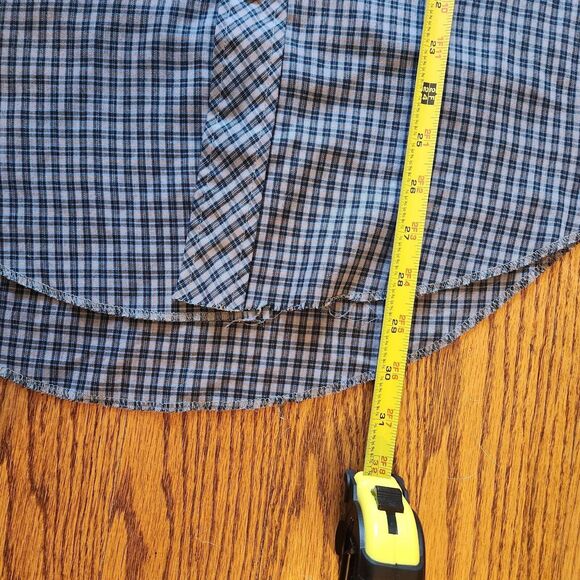 Wrangler Plaid Shirt Permanent Press Long Sleeve Tails Pearl Snap USA Large - Picture 11 of 11